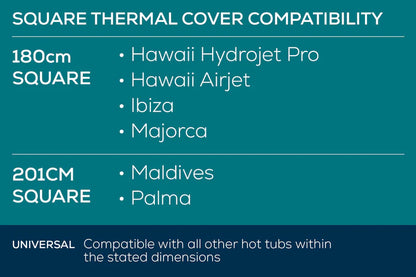 Lay-Z-Spa Square Thermal Hot Tub Cover Large 201cm x 85cm - Save 40% Energy - Universal