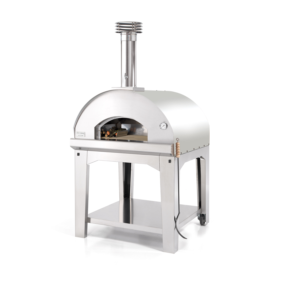Fontana Forni Marinara Stainless Steel Wood-Fired Pizza Oven Including Trolley