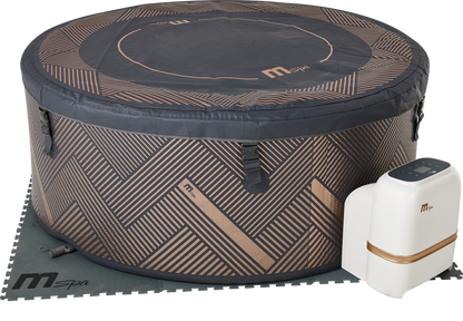 MSpa FRAME MONO-ECO Round DWF Bubble Spa - 8 Bathers, Eco Package, UVC+, without Ozone, CE All Year Round Use Indoor-Outdoor Includes Accessories - DIY Setup
