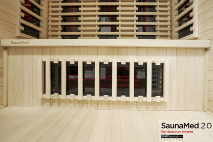 SaunaMed 3 Person Hybrid Ready Full Spectrum Infrared BLACK EDITION Domestic Outdoor Sauna - EMR Neutral - 13A Plug & Play