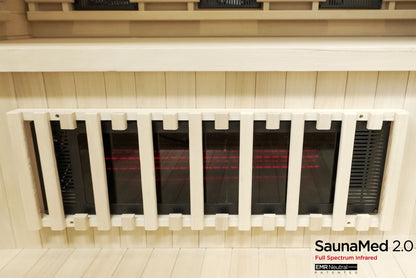 SaunaMed 3 Person Hybrid Ready Full Spectrum Infrared BLACK EDITION Domestic Outdoor Sauna - EMR Neutral - 13A Plug & Play