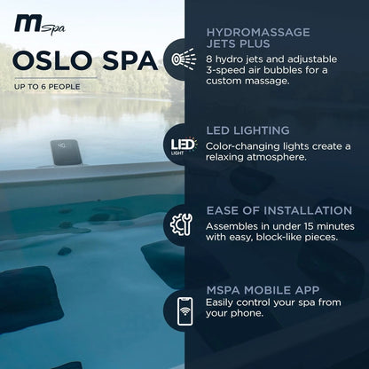 MSpa Oslo Amber 4 - 6 Person Portable Modular Hot Tub WiFi