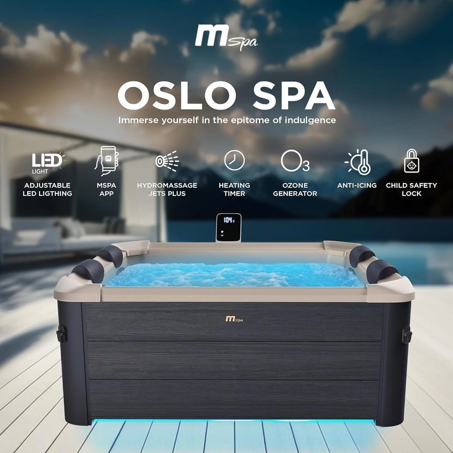 MSpa Oslo Amber 4 - 6 Person Portable Modular Hot Tub WiFi