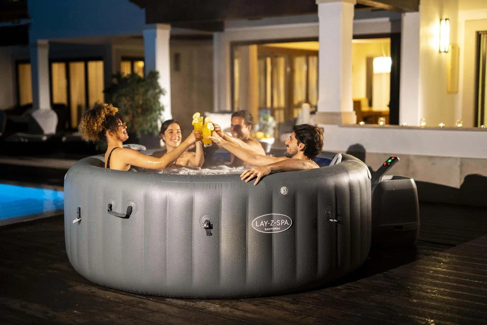 Lay-Z-Spa Santorini HydroJet Pro 7 Person Hot Tub with LED Lights