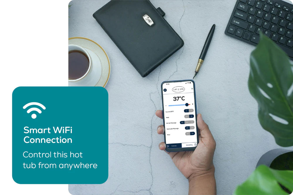 Lay-Z-Spa Santorini HydroJet Pro 7 Person Hot Tub with LED Lights