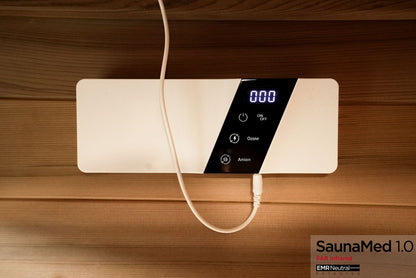SaunaMed 3 Person Luxury Cedar FAR Infrared Domestic Indoor Sauna - EMR Neutral - 13A Plug & Play