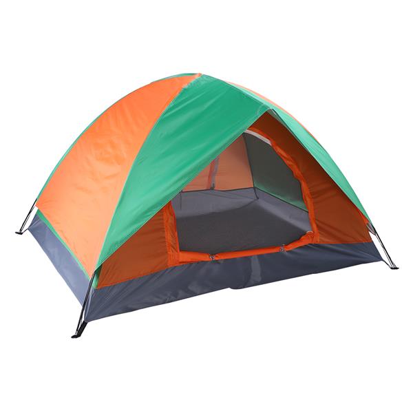 Luxury Garden Party 2-Person Double Door Camping Dome Tent Orange & Green