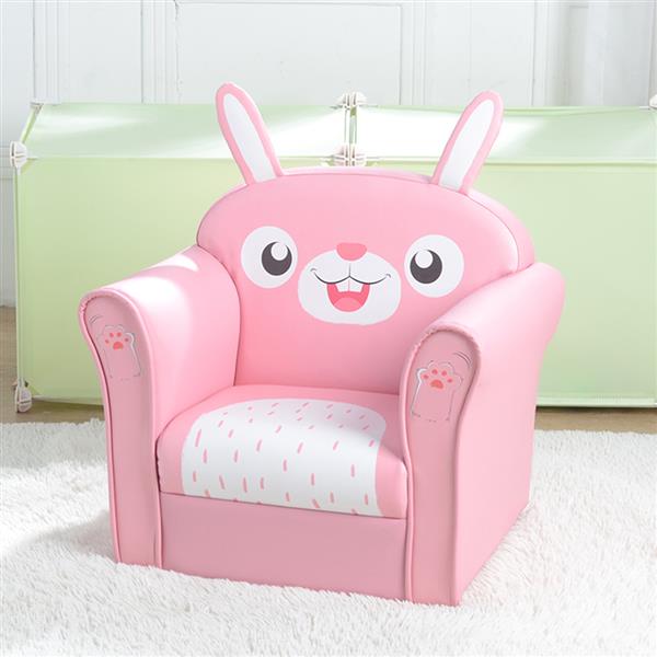 Luxury Garden Party Children's Single Sofa Cute Series Rabbit Model American Standard Pu Dark Pink