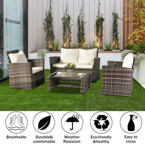 Madranges Outdoor Rattan Sofa Set 4 Seater - Grey - REDUCED !!