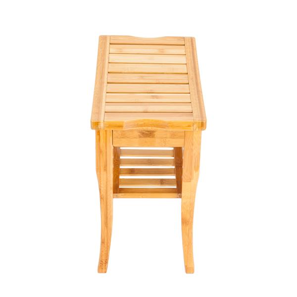 Luxury Garden Party 47.5x26x44.5cm Bamboo Bath Stool Sandal Wood Color