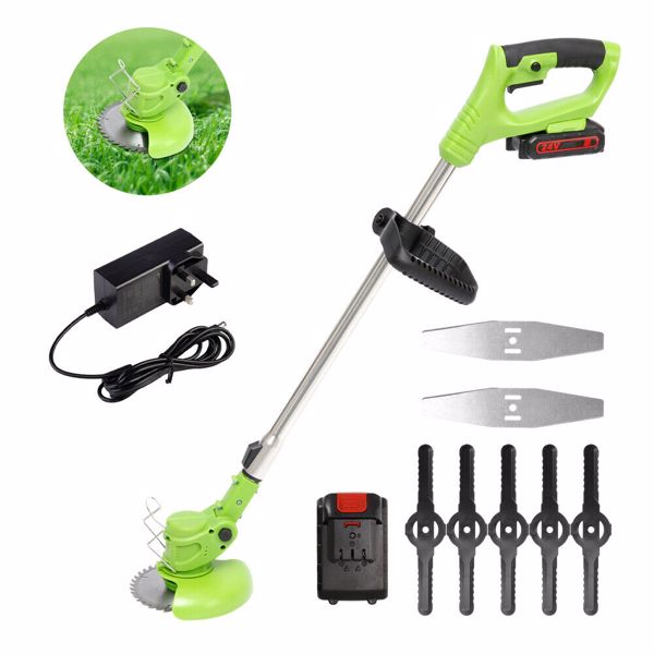 24V Electric Cordless Grass Trimmer Heavy Duty Weed Strimmer Cutter Garden Tool