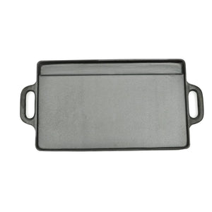 vidaXL Grill Platter Cast Iron Reversible 50x23 cm