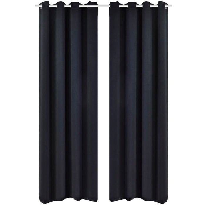 vidaXL Blackout Curtains 2 pcs with Metal Eyelets 135x175 cm Black