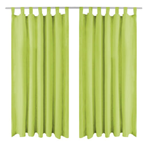 vidaXL Micro-Satin Curtains 2 pcs with Loops 140x245 cm Green