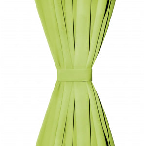vidaXL Micro-Satin Curtains 2 pcs with Loops 140x245 cm Green
