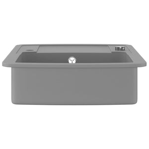 vidaXL Granite Kitchen Sink Single Basin Grey