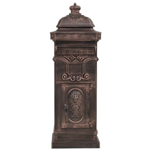 vidaXL Pillar Letterbox Aluminium Vintage Style Rustproof Bronze