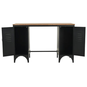 vidaXL Double Pedestal Desk Solid Firwood and Steel 120x50x76 cm
