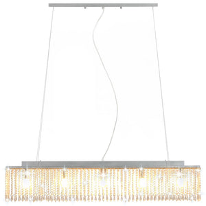 vidaXL Ceiling Lamp with Crystal Beads Silver 104 cm E14