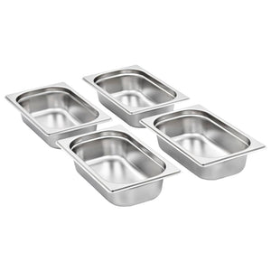 vidaXL Gastronorm Containers 8 pcs GN 1/4 65 mm Stainless Steel