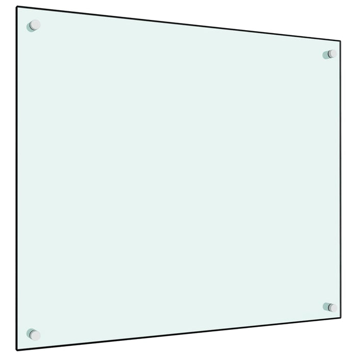vidaXL Kitchen Backsplash White 70x60 cm Tempered Glass