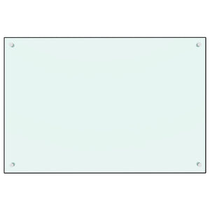 vidaXL Kitchen Backsplash White 90x60 cm Tempered Glass