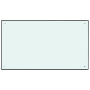 vidaXL Kitchen Backsplash White 100x60 cm Tempered Glass