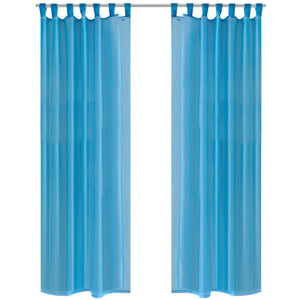 Turquoise Sheer Curtain 140 x 245 cm 2 pcs
