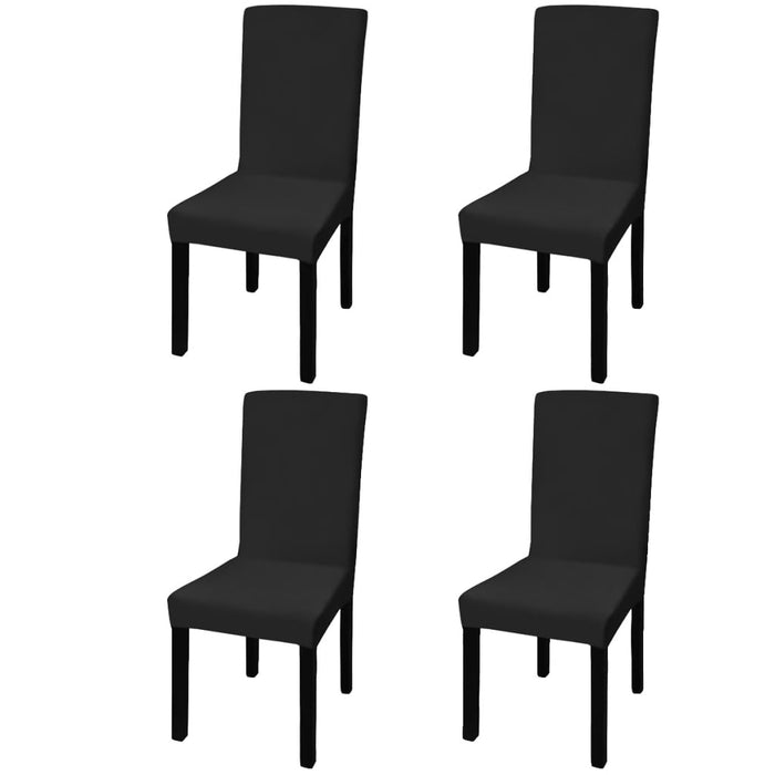 vidaXL Straight Stretchable Chair Cover 4 pcs Black