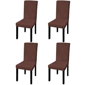 vidaXL Straight Stretchable Chair Cover 4 pcs Brown