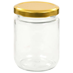 vidaXL Glass Jam Jars with Gold Lid 48 pcs 230 ml