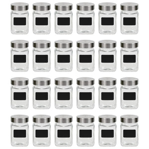 vidaXL Storage Jars with Sticker 24 pcs 300 ml