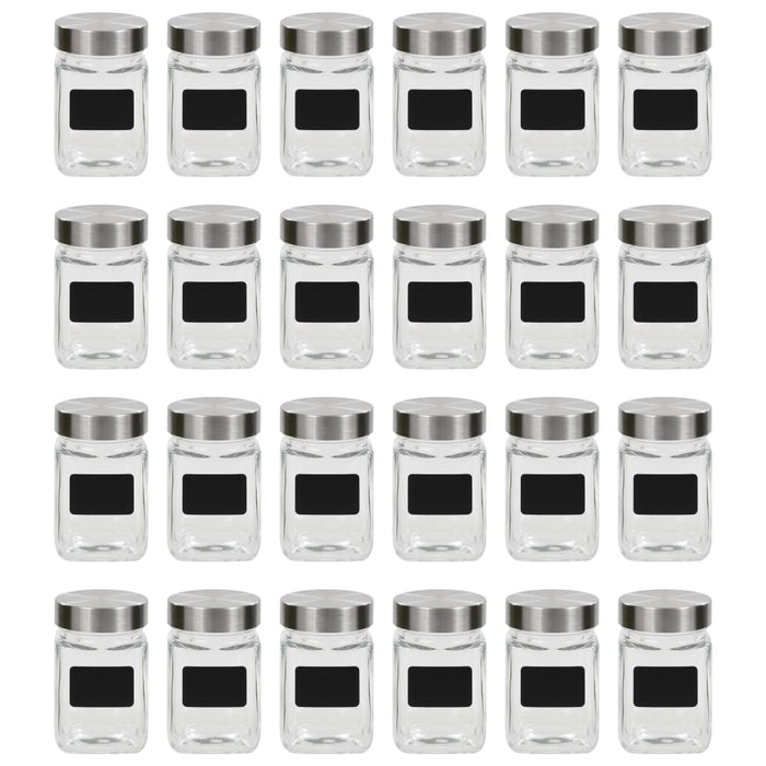 vidaXL Storage Jars with Sticker 24 pcs 300 ml