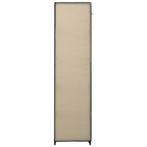 vidaXL Wardrobe with Compartments and Rods Cream 150x45x176 cm Fabric