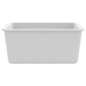 vidaXL Granite Kitchen Sink Single Basin White