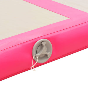 vidaXL Inflatable Gymnastics Mat with Pump 400x100x10 cm PVC Pink