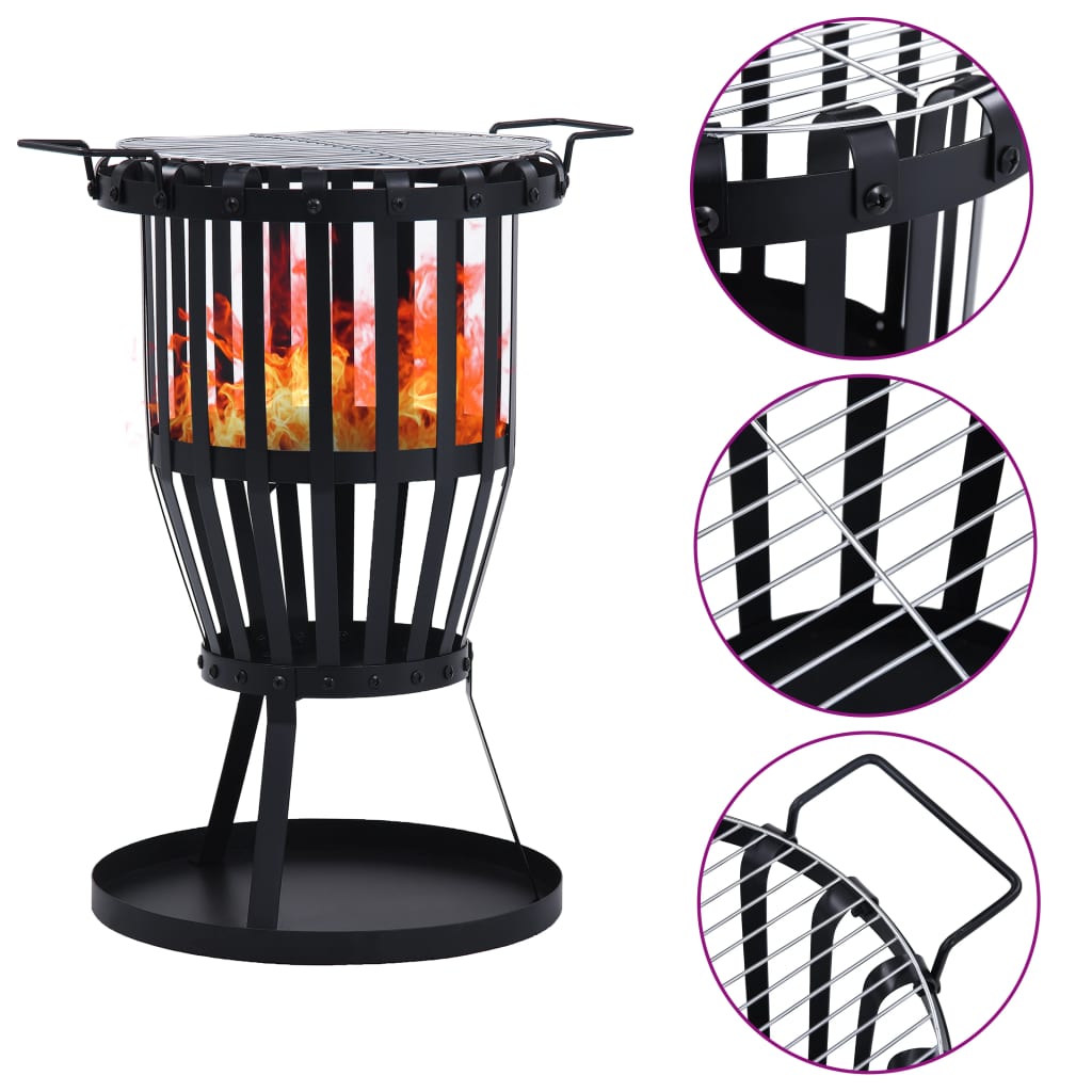 COMPETITION ENTRY ONLY £0.99p - WIN this "Garden Fire Pit Basket with BBQ Grill Steel 47.5 cm" FREE DELIVERY