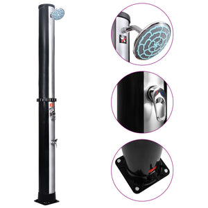 vidaXL Outdoor Solar Shower with Shower Head and Faucet 35 L