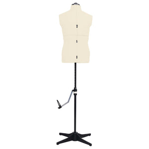 vidaXL Adjustable Dress Form Male Cream Size 37-45