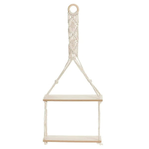 H&S Collection Hanging Shelf with Rope Decoration 30x10x66 cm