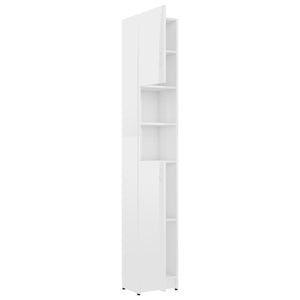 vidaXL Bathroom Cabinet High Gloss White 32x25.5x190 cm Engineered Wood