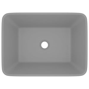 vidaXL Luxury Wash Basin Matt Light Grey 41x30x12 cm Ceramic
