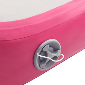 vidaXL Inflatable Gymnastics Mat with Pump 500x100x20 cm PVC Pink
