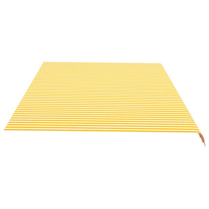 vidaXL Replacement Fabric for Awning Yellow and White 6x3.5 m
