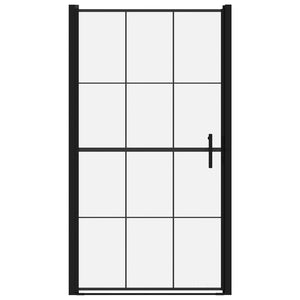 vidaXL Shower Door Tempered Glass 100x178 cm Black