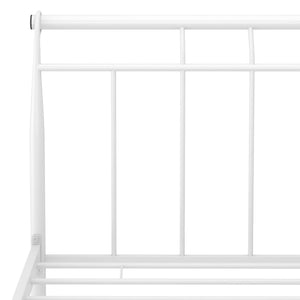 vidaXL Bed Frame White Metal 180x200 cm 6FT Super King