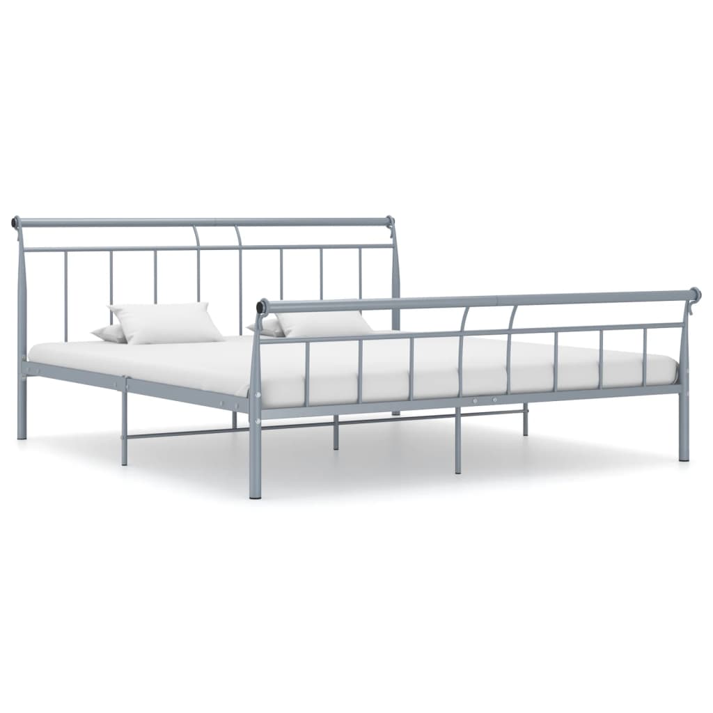 vidaXL Bed Frame Grey Metal 180x200 cm 6FT Super King