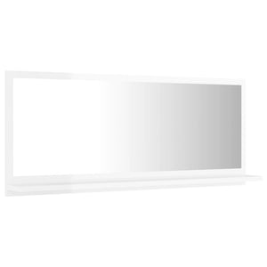 vidaXL Bathroom Mirror High Gloss White 90x10.5x37 cm Engineered Wood