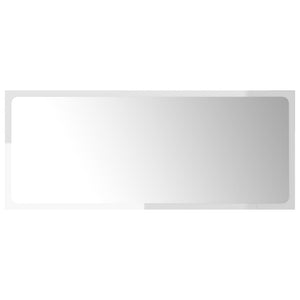 vidaXL Bathroom Mirror High Gloss White 90x1.5x37 cm Engineered Wood