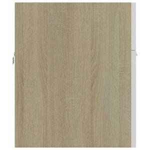 vidaXL Sink Cabinet White and Sonoma Oak 90x38.5x46 cm Engineered Wood